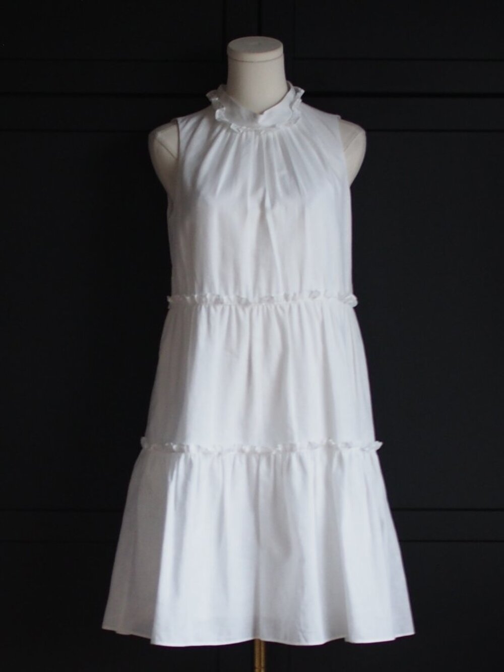 Vince Camuto | Linen/Cotton Tiered Linen-Blend A-Line Dress